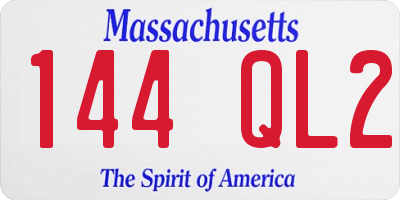 MA license plate 144QL2