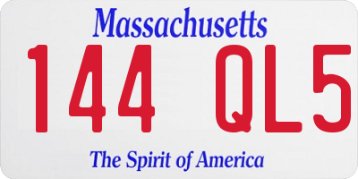 MA license plate 144QL5