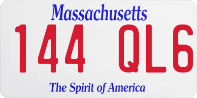 MA license plate 144QL6