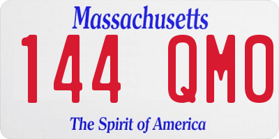 MA license plate 144QM0