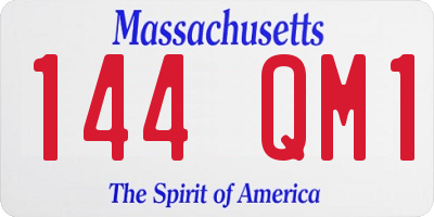MA license plate 144QM1