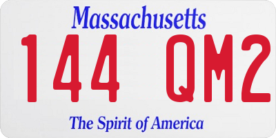 MA license plate 144QM2