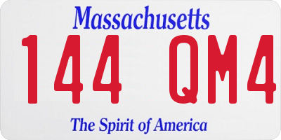 MA license plate 144QM4