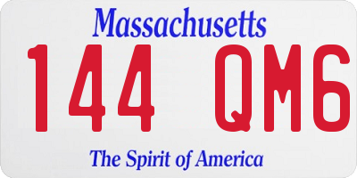 MA license plate 144QM6