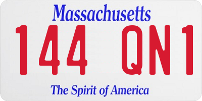 MA license plate 144QN1