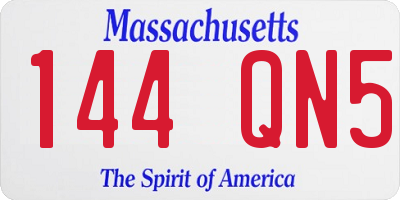 MA license plate 144QN5