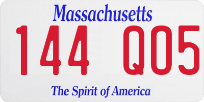 MA license plate 144QO5