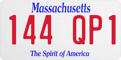 MA license plate 144QP1