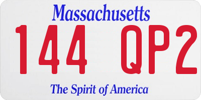 MA license plate 144QP2