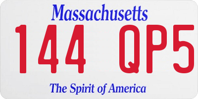 MA license plate 144QP5