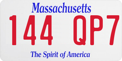 MA license plate 144QP7