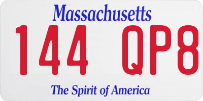 MA license plate 144QP8