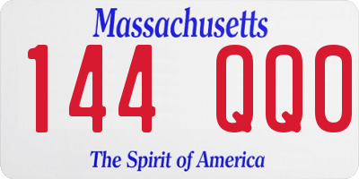 MA license plate 144QQ0