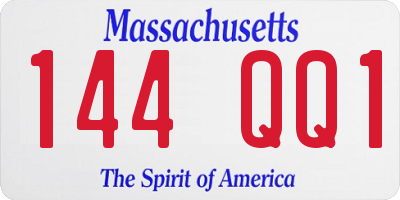MA license plate 144QQ1