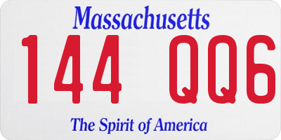 MA license plate 144QQ6