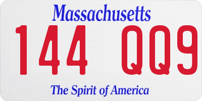MA license plate 144QQ9