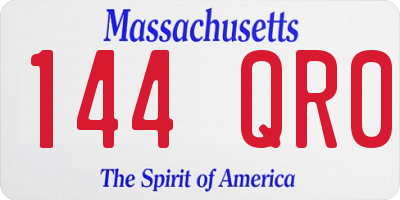 MA license plate 144QR0