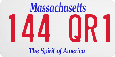 MA license plate 144QR1