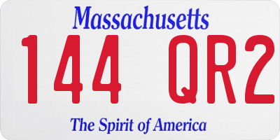 MA license plate 144QR2