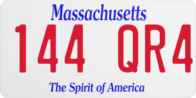MA license plate 144QR4