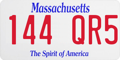 MA license plate 144QR5