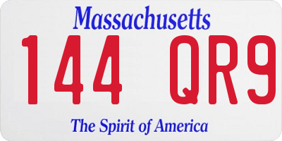 MA license plate 144QR9