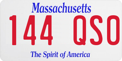 MA license plate 144QS0