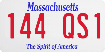 MA license plate 144QS1