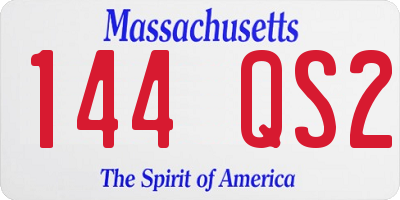 MA license plate 144QS2