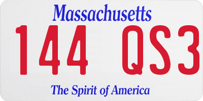 MA license plate 144QS3