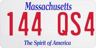MA license plate 144QS4