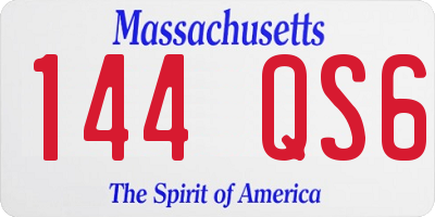 MA license plate 144QS6