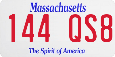 MA license plate 144QS8
