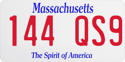MA license plate 144QS9