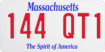 MA license plate 144QT1