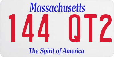 MA license plate 144QT2