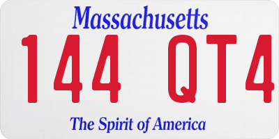 MA license plate 144QT4