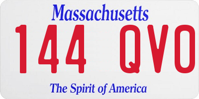 MA license plate 144QV0