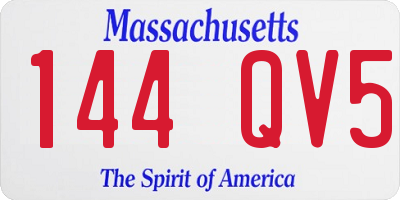 MA license plate 144QV5