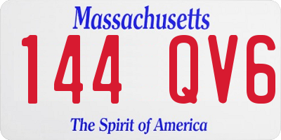 MA license plate 144QV6