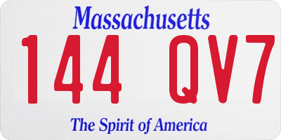 MA license plate 144QV7