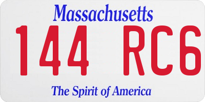 MA license plate 144RC6
