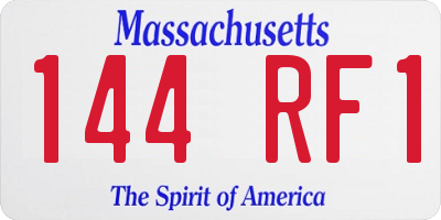 MA license plate 144RF1