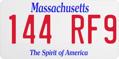 MA license plate 144RF9