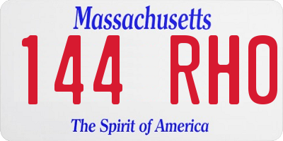 MA license plate 144RH0