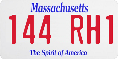 MA license plate 144RH1