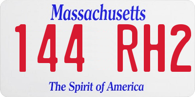 MA license plate 144RH2