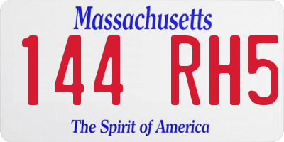 MA license plate 144RH5