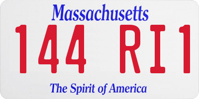 MA license plate 144RI1