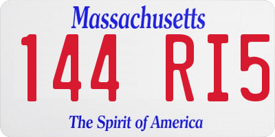 MA license plate 144RI5